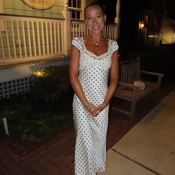 Jessica Simpson White and Black Polka Dot Maxi Dress - Picture 2 of 4